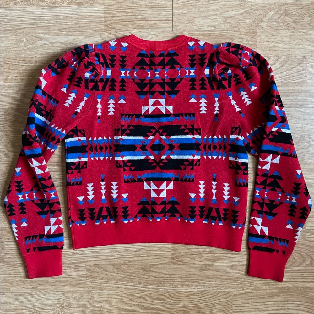 Aqua Pendleton Red Sweater Small - image 5